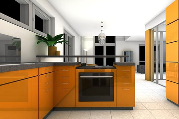 cozinha planejada espaçosa amarelo