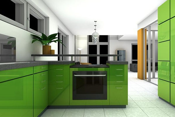 cozinha planejada espaçosa detalhes verde
