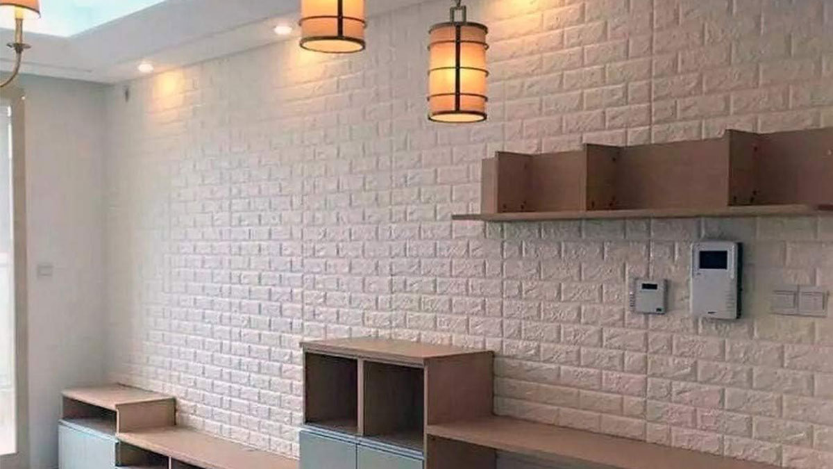 Revestimento para Parede 3D Painel Auto Adesivo Tijolo Branco