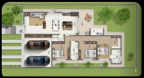 Como Planejar uma Planta de Casa com 3 Quartos 